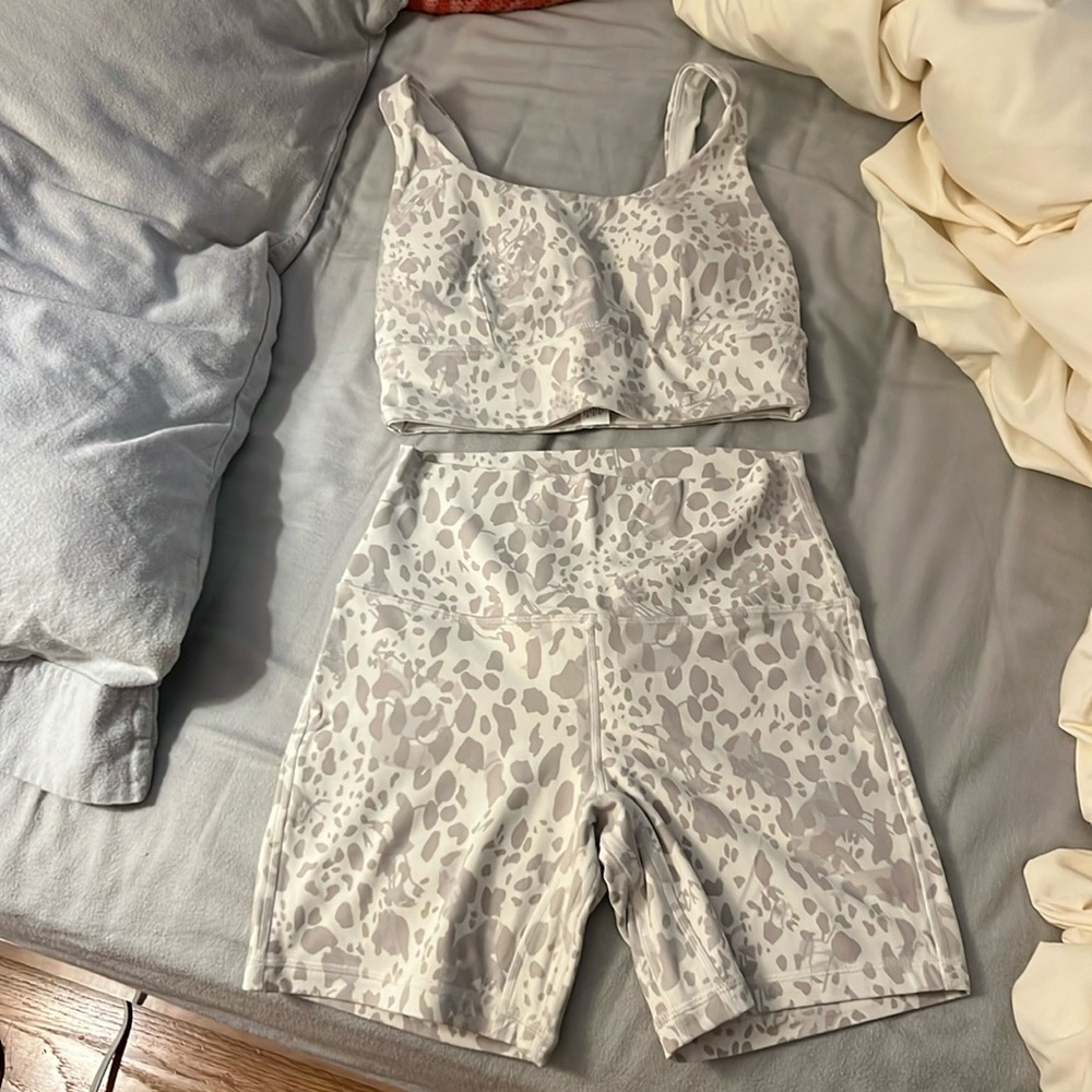 white leopard print lululemon align set